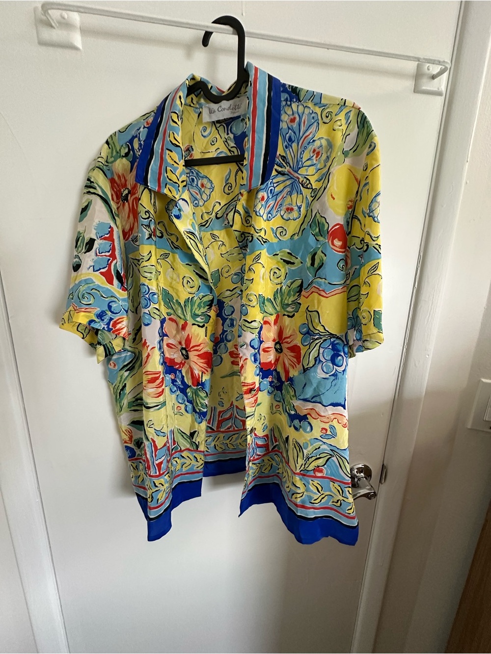 Via Condotti Colorful Floral Button-Up Blouse - Yellow, Blue, Red